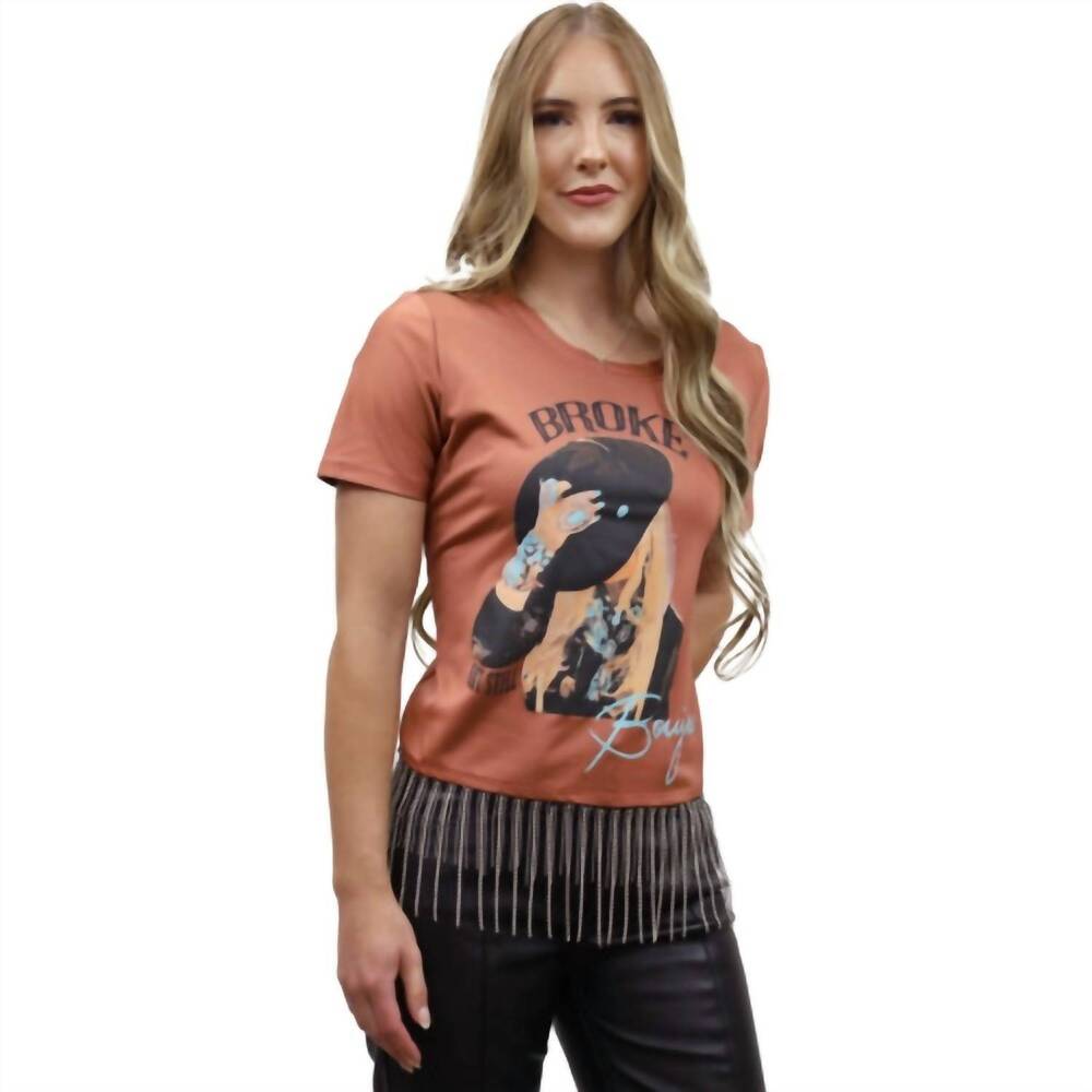 NEW LIBERTY WEAR broke but boujee shirt in red